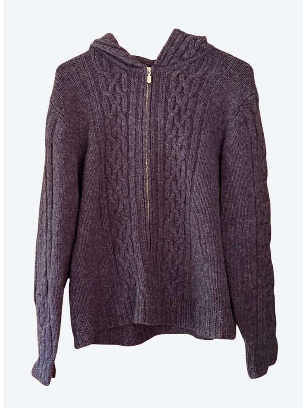 Eagle's Eye Long Sleeve Full Zip Women's Hooded Sweater Medium Purple